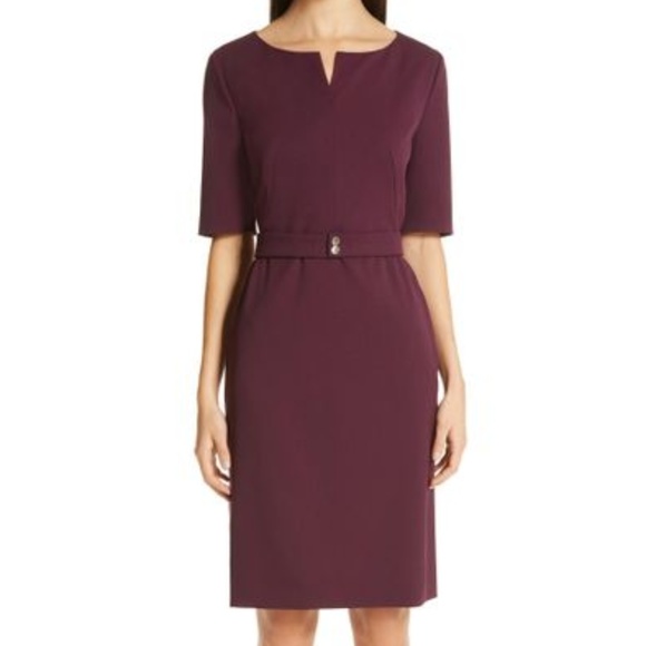 burgundy hugo boss dress